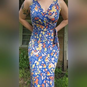Market & Spruce‎ Blue Floral Maxi Dress